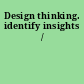 Design thinking. identify insights /