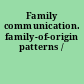 Family communication. family-of-origin patterns /