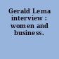 Gerald Lema interview : women and business.