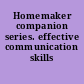 Homemaker companion series. effective communication skills /