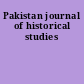 Pakistan journal of historical studies