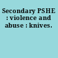Secondary PSHE : violence and abuse : knives.