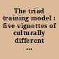 The triad training model : five vignettes of culturally different counselors interviewing a single client /
