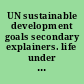 UN sustainable development goals secondary explainers. life under water /