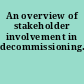 An overview of stakeholder involvement in decommissioning.