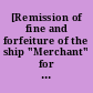 [Remission of fine and forfeiture of the ship "Merchant" for importation of slaves James McC. Baker]