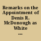 Remarks on the Appointment of Denis R. McDonough as White House Chief of Staff