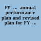 FY  ...  annual performance plan and revised plan for FY  ...