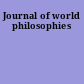 Journal of world philosophies
