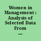 Women in Management : Analysis of Selected Data From the Current Population Survey.