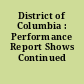 District of Columbia : Performance Report Shows Continued Progress.