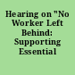 Hearing on "No Worker Left Behind: Supporting Essential Workers"