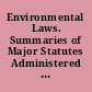 Environmental Laws. Summaries of Major Statutes Administered by the Environmental Protection Agency.