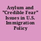 Asylum and "Credible Fear" Issues in U.S. Immigration Policy