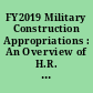 FY2019 Military Construction Appropriations : An Overview of H.R. 5895 and Issues in Conference, CRS In Focus.