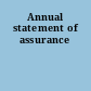Annual statement of assurance