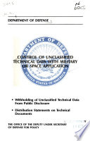 Control of unclassified technical data with military or space application /