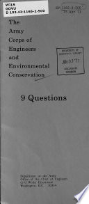 The Army Corps of Engineers and Environmental Conservation : 9 questions.