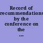 Record of recommendations by the conference on the Draft peace treaty with Italy