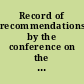Record of recommendations by the conference on the Draft peace treaty with Roumania