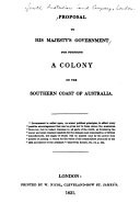 Proposal to his majesty's government for founding a colony on the southern coast of Australia /