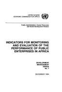 Indicators for monitoring and evaluation of the performance of public enterprises in Africa /