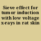 Sieve effect for tumor induction with low voltage x-rays in rat skin