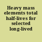 Heavy mass elements total half-lives for selected long-lived nuclides