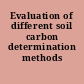 Evaluation of different soil carbon determination methods