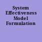System Effectiveness Model Formulation