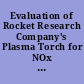 Evaluation of Rocket Research Company's Plasma Torch for NOx Reduction Studies CRADA PC93-001, Final Report