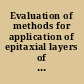 Evaluation of methods for application of epitaxial layers of superconductor and buffer layers