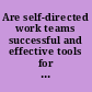 Are self-directed work teams successful and effective tools for todaỳs organization?
