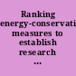 Ranking energy-conservation measures to establish research priorities synopsis of a workshop.