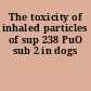 The toxicity of inhaled particles of sup 238 PuO sub 2 in dogs