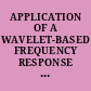 APPLICATION OF A WAVELET-BASED FREQUENCY RESPONSE FUNCTION TO THE ANALYSIS OF A BILINEAR SYSTEM