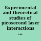 Experimental and theoretical studies of picosecond laser interactions with electronic materials-laser ablation