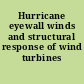 Hurricane eyewall winds and structural response of wind turbines