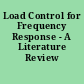 Load Control for Frequency Response - A Literature Review