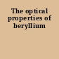The optical properties of beryllium