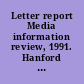 Letter report Media information review, 1991. Hanford Environmental Dose Reconstruction Project.