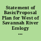 Statement of Basis/Proposal Plan for West of Savannah River Ecology Laboratory Georgia Fields Site (631-19G) Operable Unit