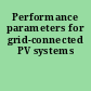 Performance parameters for grid-connected PV systems