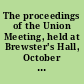 The proceedings of the Union Meeting, held at Brewster's Hall, October 24, 1850