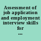Assessment of job application and employment interview skills for job seekers with disabilities assessor's manual /
