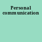 Personal communication