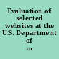 Evaluation of selected websites at the U.S. Department of Education increasing access to web-based resources /