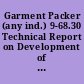 Garment Packer (any ind.) 9-68.30 Technical Report on Development of USES Aptitude Test Battery.
