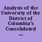 Analysis of the University of the District of Columbia's Consolidated Master Plan Development