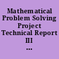 Mathematical Problem Solving Project Technical Report III Module Development and Formative Evaluation. Appendix B - "Organizing Lists" Quizzes and Data.